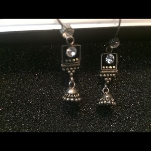 Black metal earrings